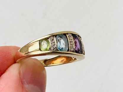 9ct Gold Multi Gemstone Ring