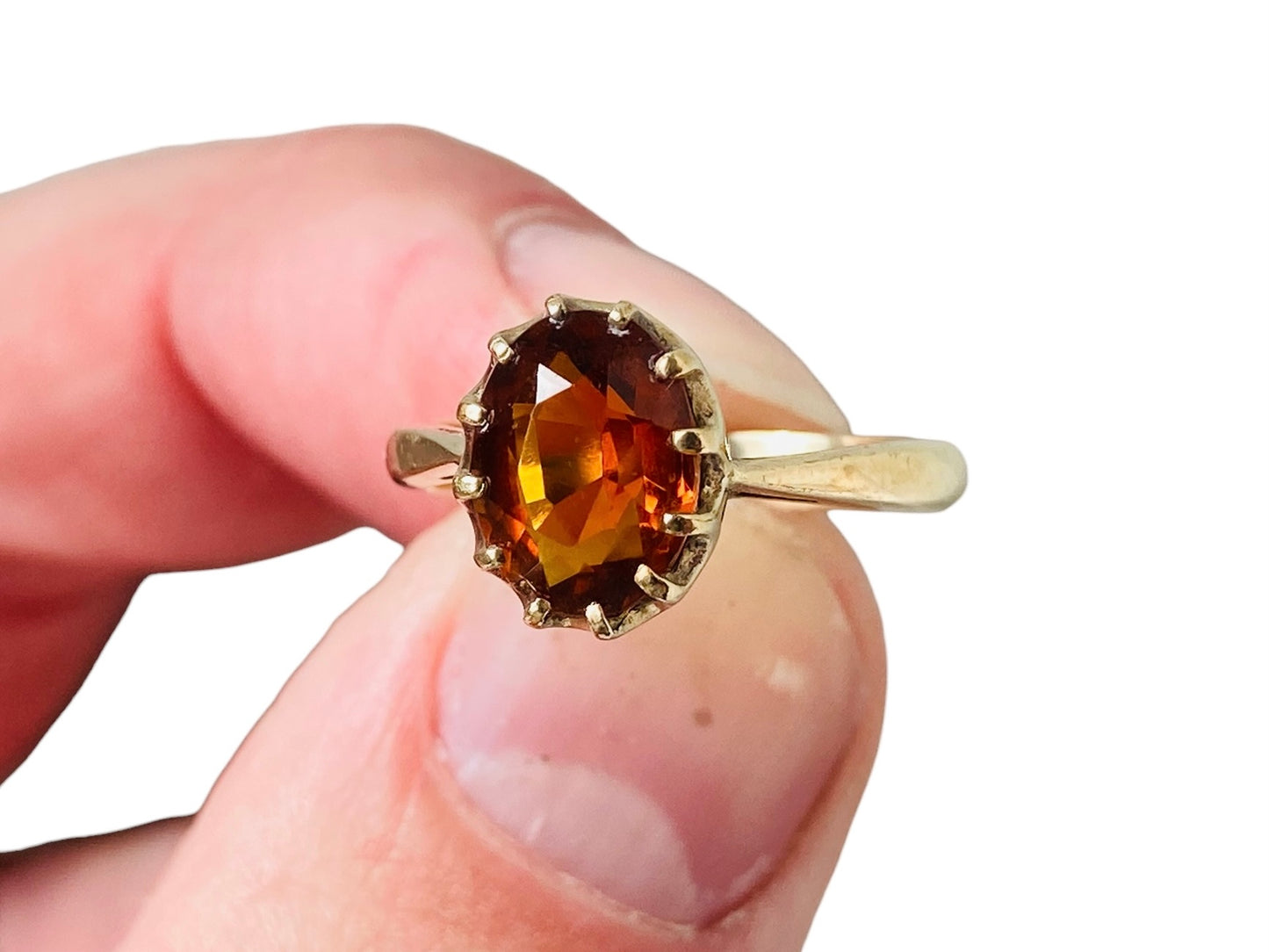 9ct Gold Orange Citrine Ring