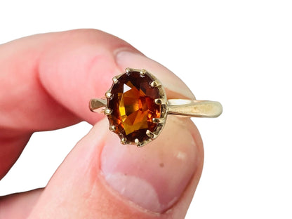 9ct Gold Orange Citrine Ring