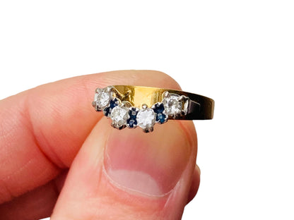 Vintage 18ct Gold Sapphire & Diamond Ring