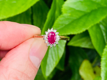 9ct Gold Ruby & Diamond Ring