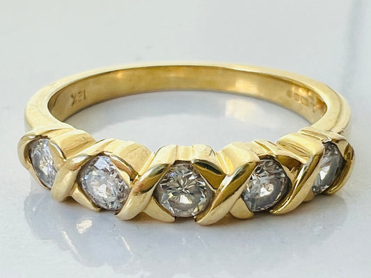 Vintage 18ct Gold Five-Stone Diamond Ring