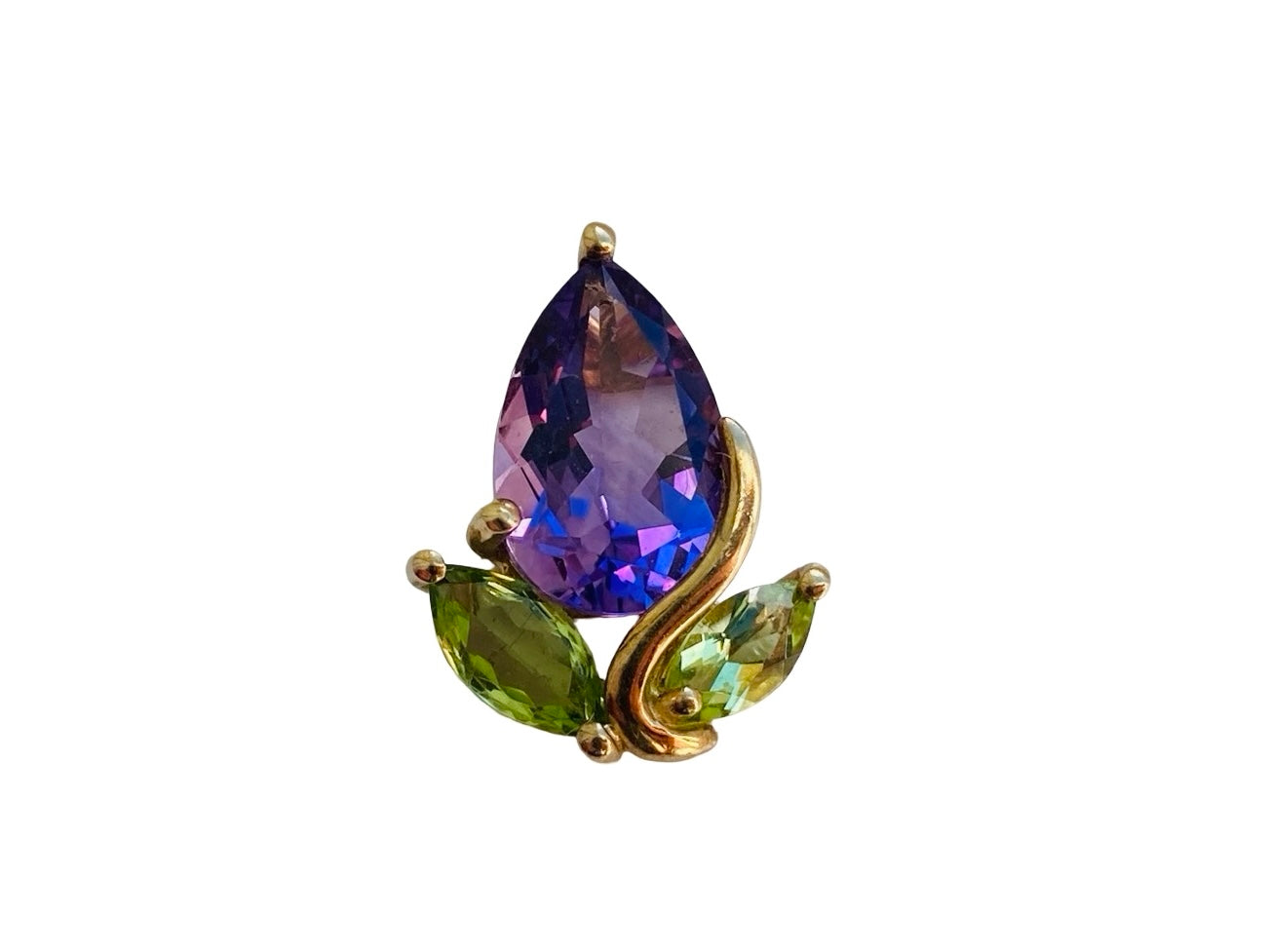 9ct Gold Amethyst & Peridot Pendant
