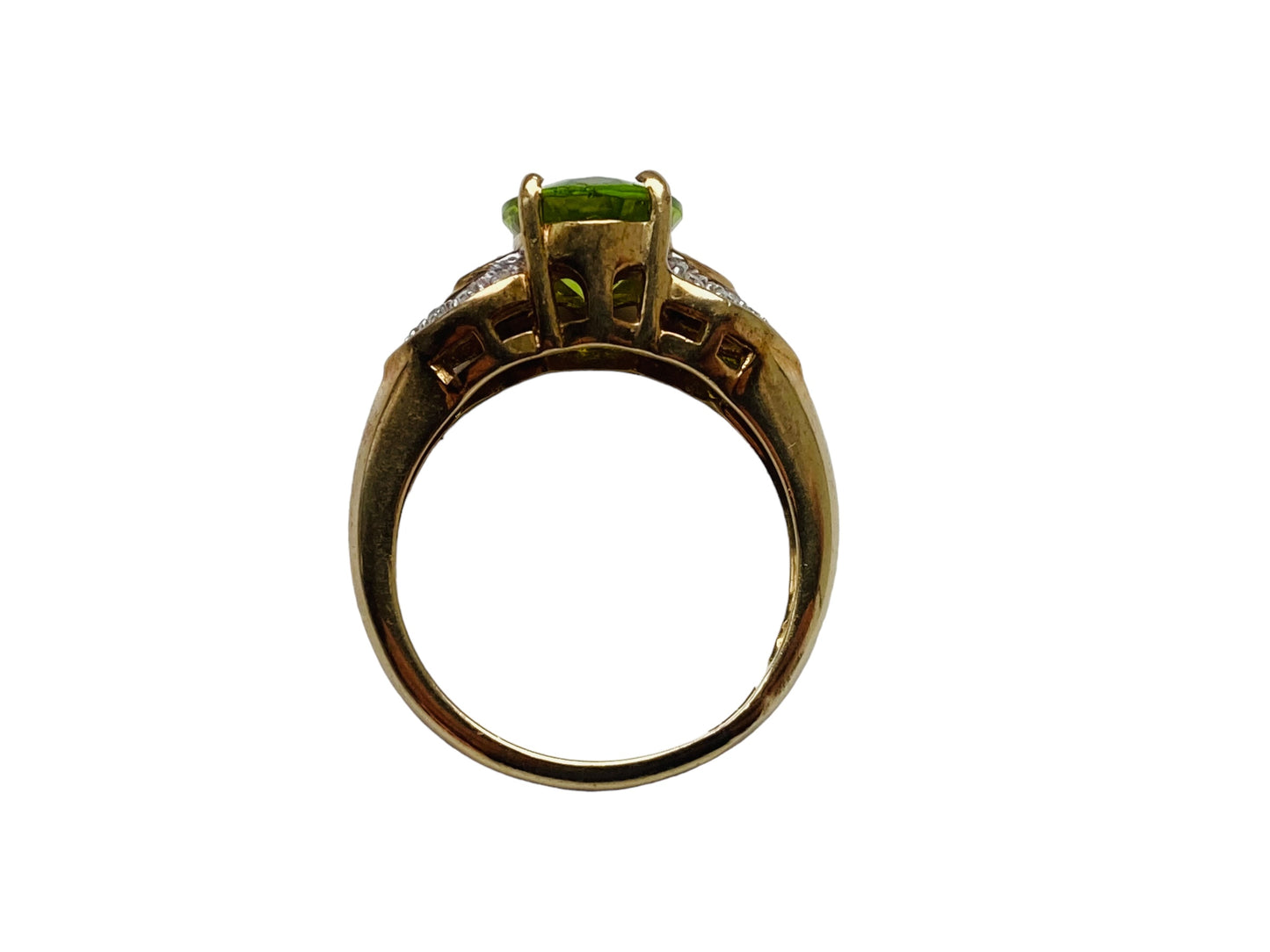 9ct Gold Peridot & Diamond Ring