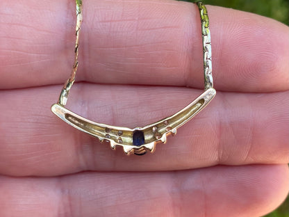 9ct Gold Sapphire & Diamond Necklace