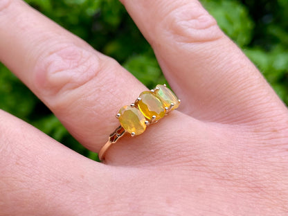9ct Gold Opal & Diamond Ring