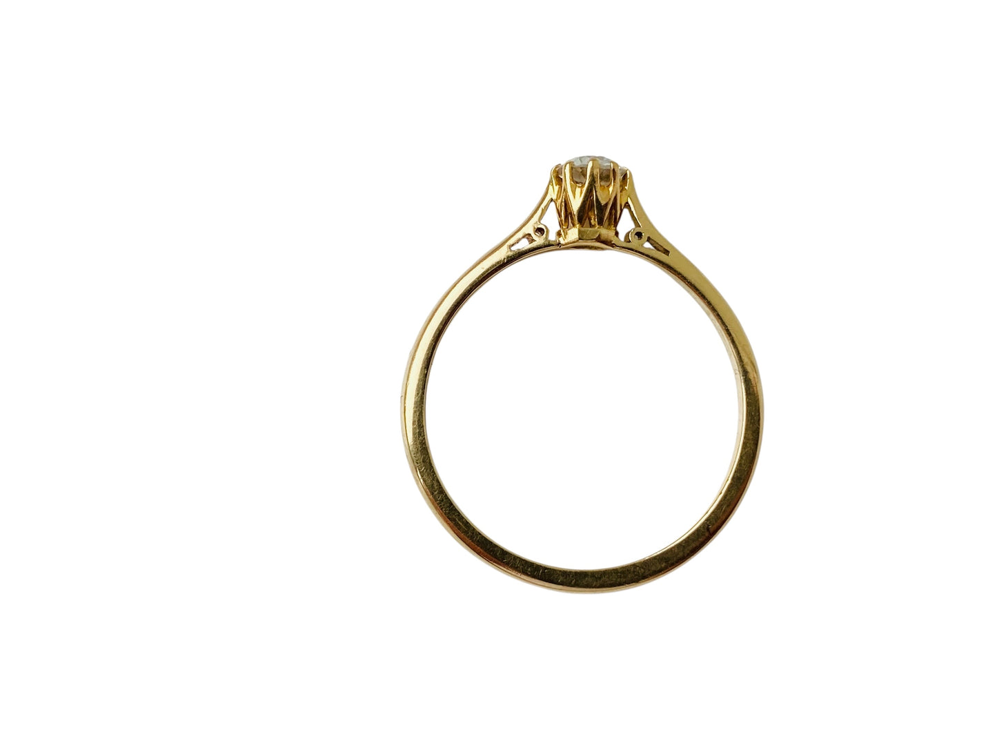 Antique 18ct Gold Old-Cut Diamond Solitaire Ring