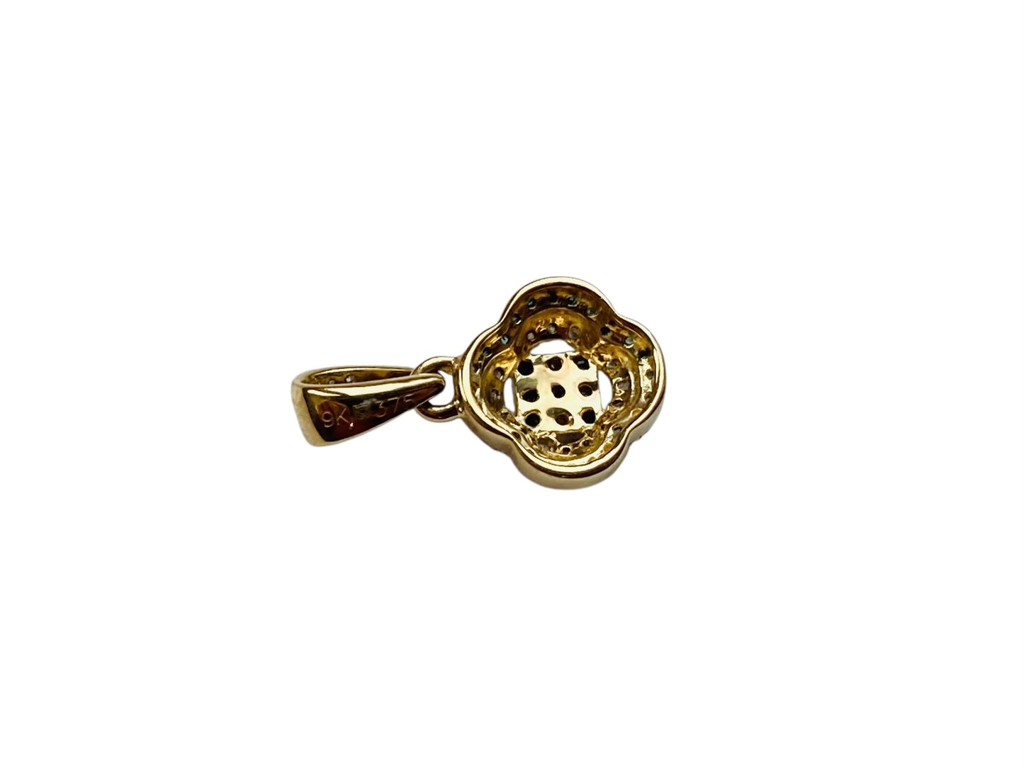 9ct Gold Blue & White Diamond Pendant