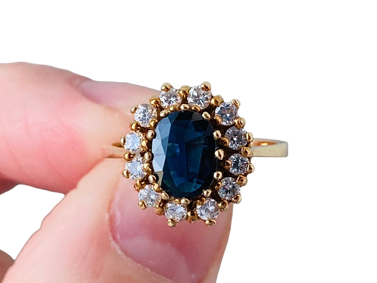 Vintage 18ct Gold Sapphire & Diamond Ring