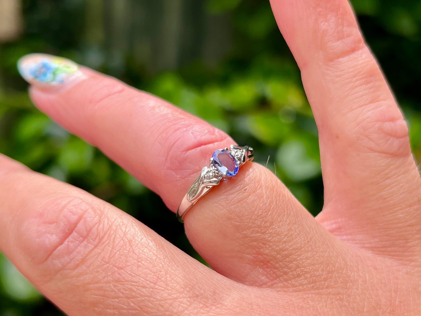 9ct Gold Tanzanite & Diamond Ring