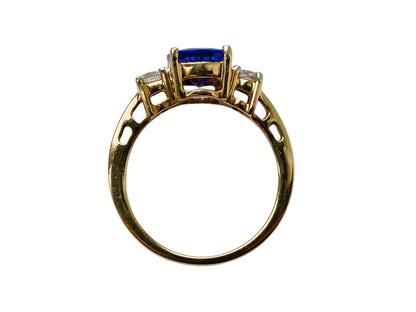 14ct Gold Tanzanite & Diamond Ring