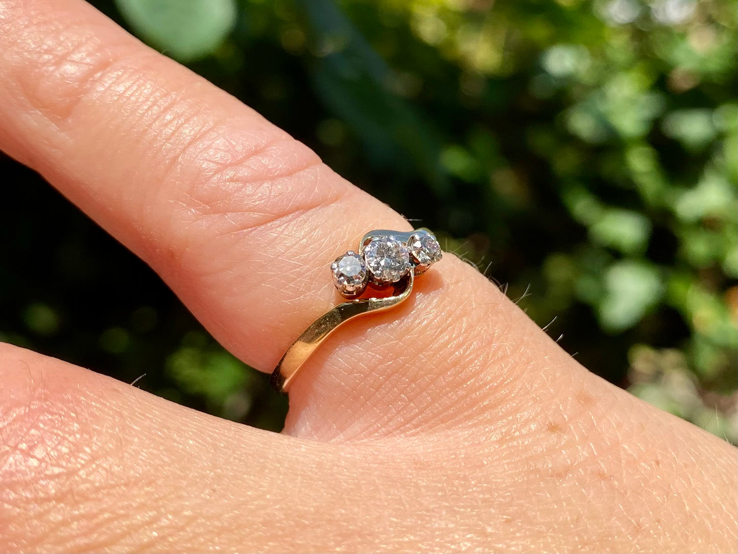 Antique 18ct Gold Three-Stone Diamond Ring