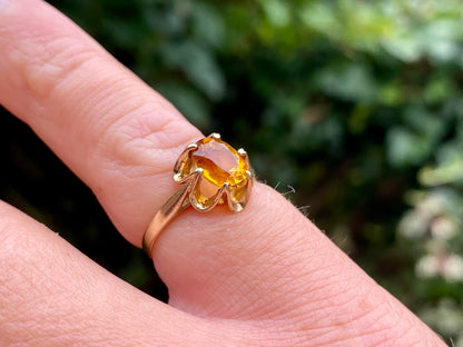Vintage 9ct Gold Citrine Ring