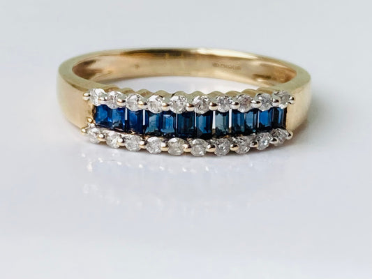 9ct Gold Sapphire & Diamond Ring