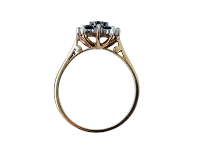 Vintage 9ct Gold Sapphire & Diamond Ring