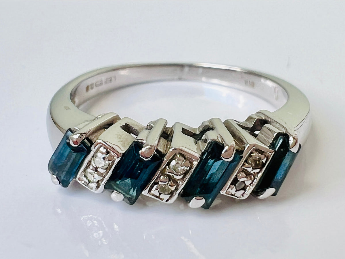 9ct Gold Sapphire & Diamond Ring