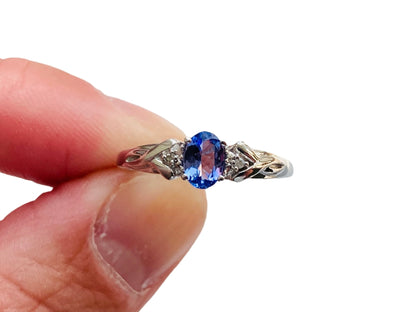 9ct Gold Tanzanite & Diamond Ring