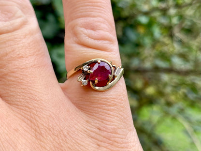 18ct Gold Ruby & Diamond Ring