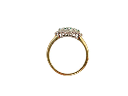 9ct Gold Emerald & Diamond Ring