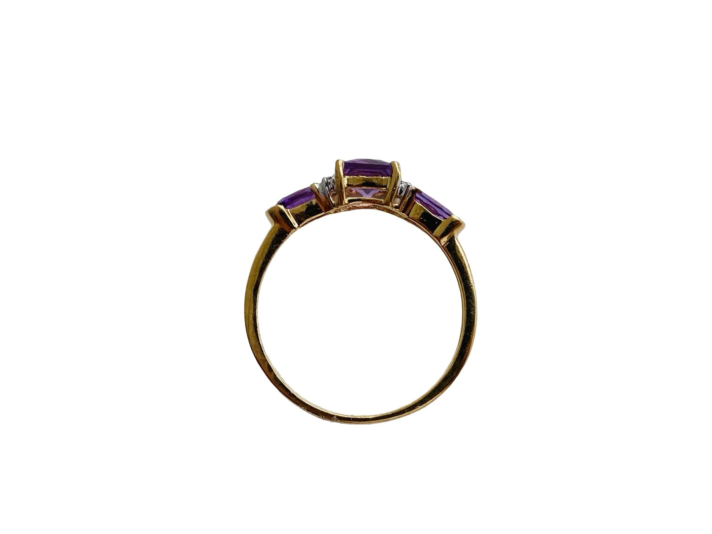 9ct Gold Amethyst & Diamond Ring