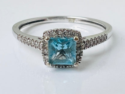 9ct Gold Topaz & Diamond Ring