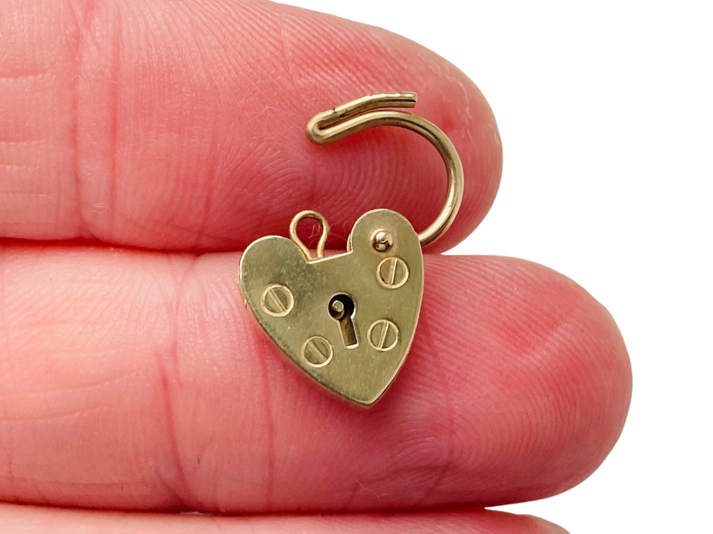 Vintage 9ct Gold Heart Padlock Clasp