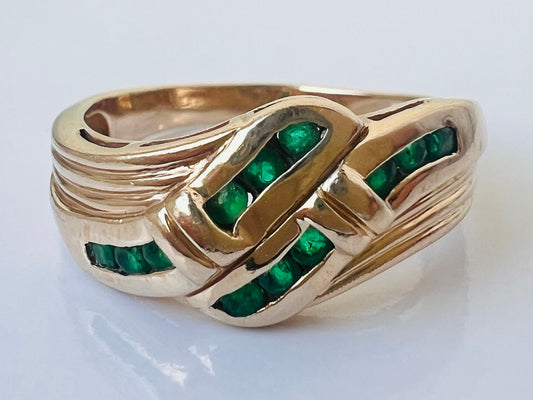 Vintage 9ct Gold Emerald Ring