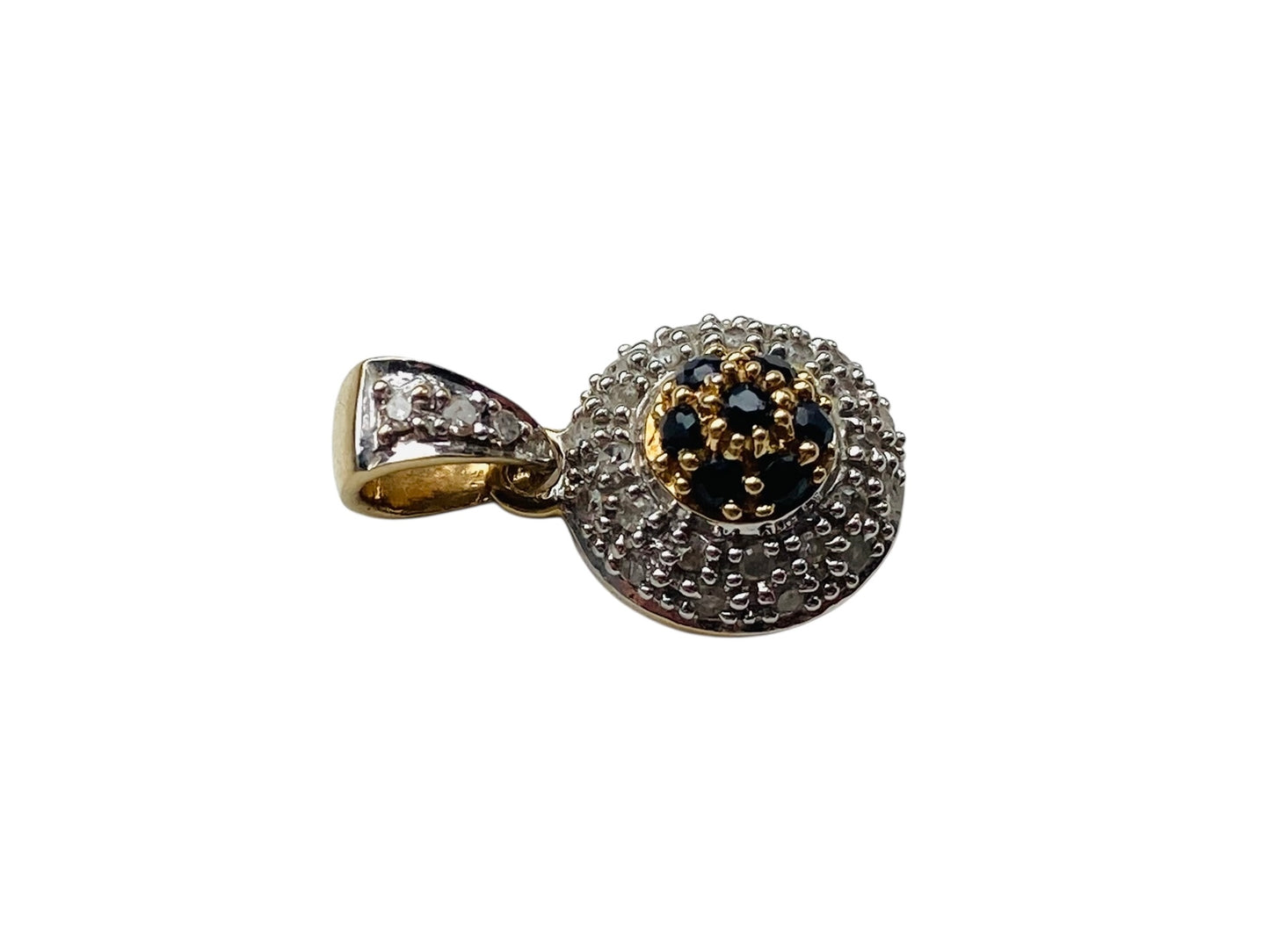 9ct Gold Black & White Diamond Pendant