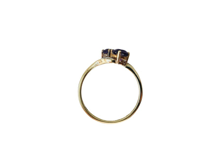 9ct Gold Amethyst & Diamond Ring