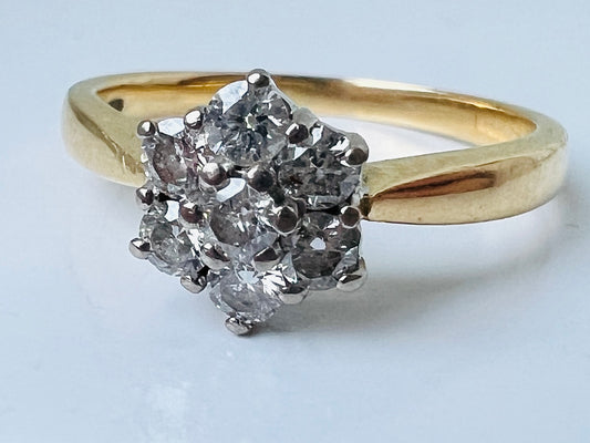 18ct Gold 0.50ct Diamond Daisy Ring