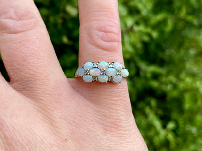 9ct Gold Opal & Diamond Ring
