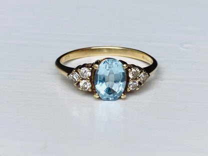 9ct Gold Topaz & Diamond Ring