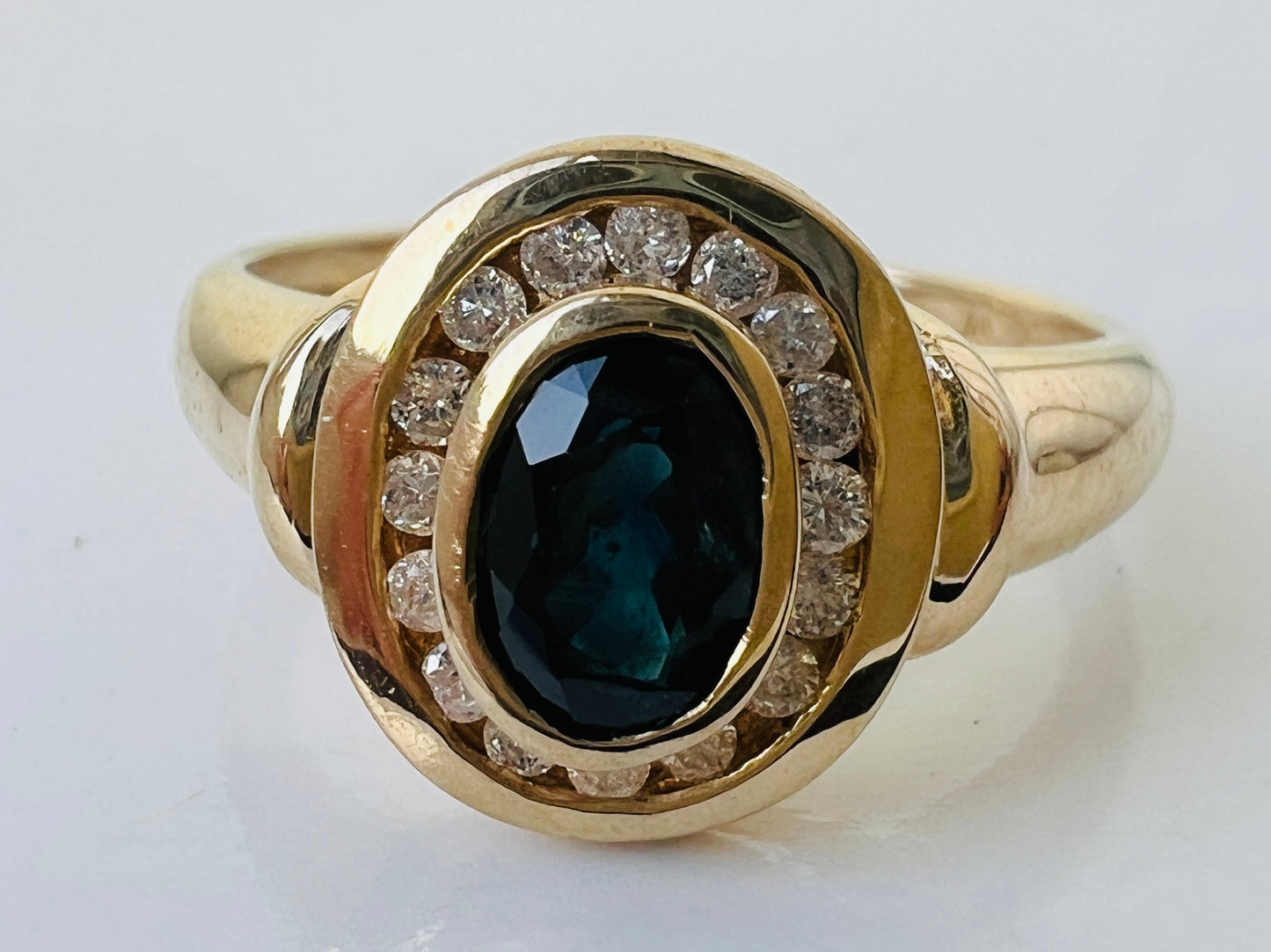 9ct Gold Sapphire & Diamond Ring