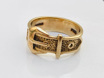 Vintage 9ct Gold Belt Buckle Ring