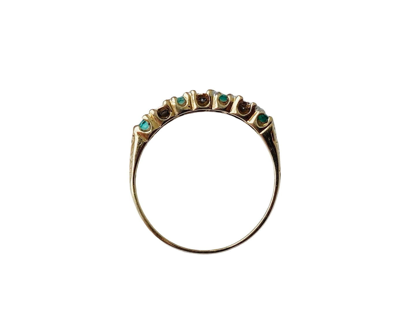 9ct Gold Emerald & Diamond Ring