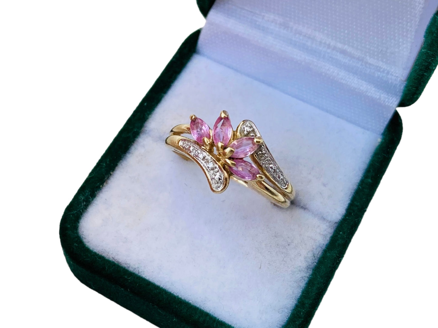 9ct Gold Pink Sapphire & Diamond Ring