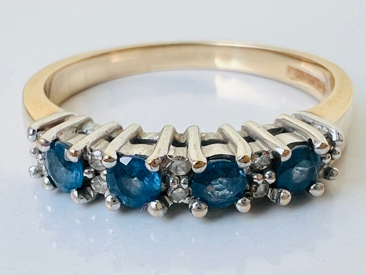 9ct Gold Sapphire & Diamond Ring