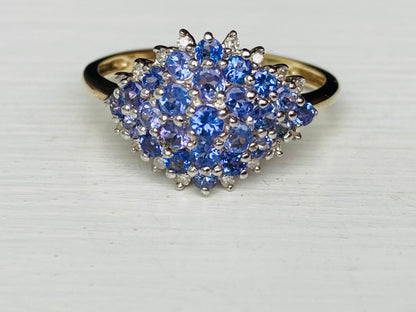 9ct Gold Tanzanite & Diamond Ring