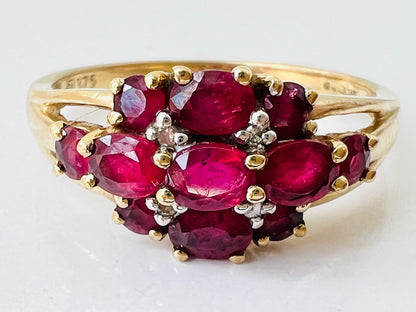 9ct Gold Ruby & Diamond Ring