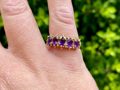 Vintage 9ct Gold Amethyst Ring