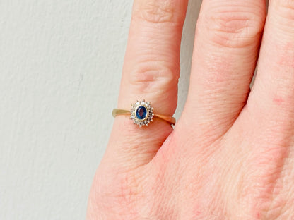 9ct Gold Sapphire & Diamond Ring