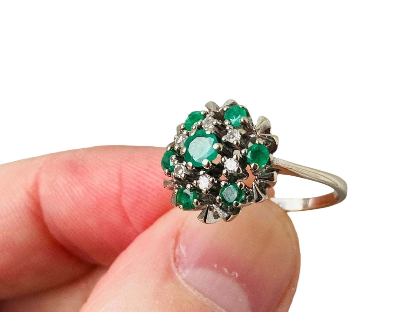 14ct Gold Emerald & Diamond Ring