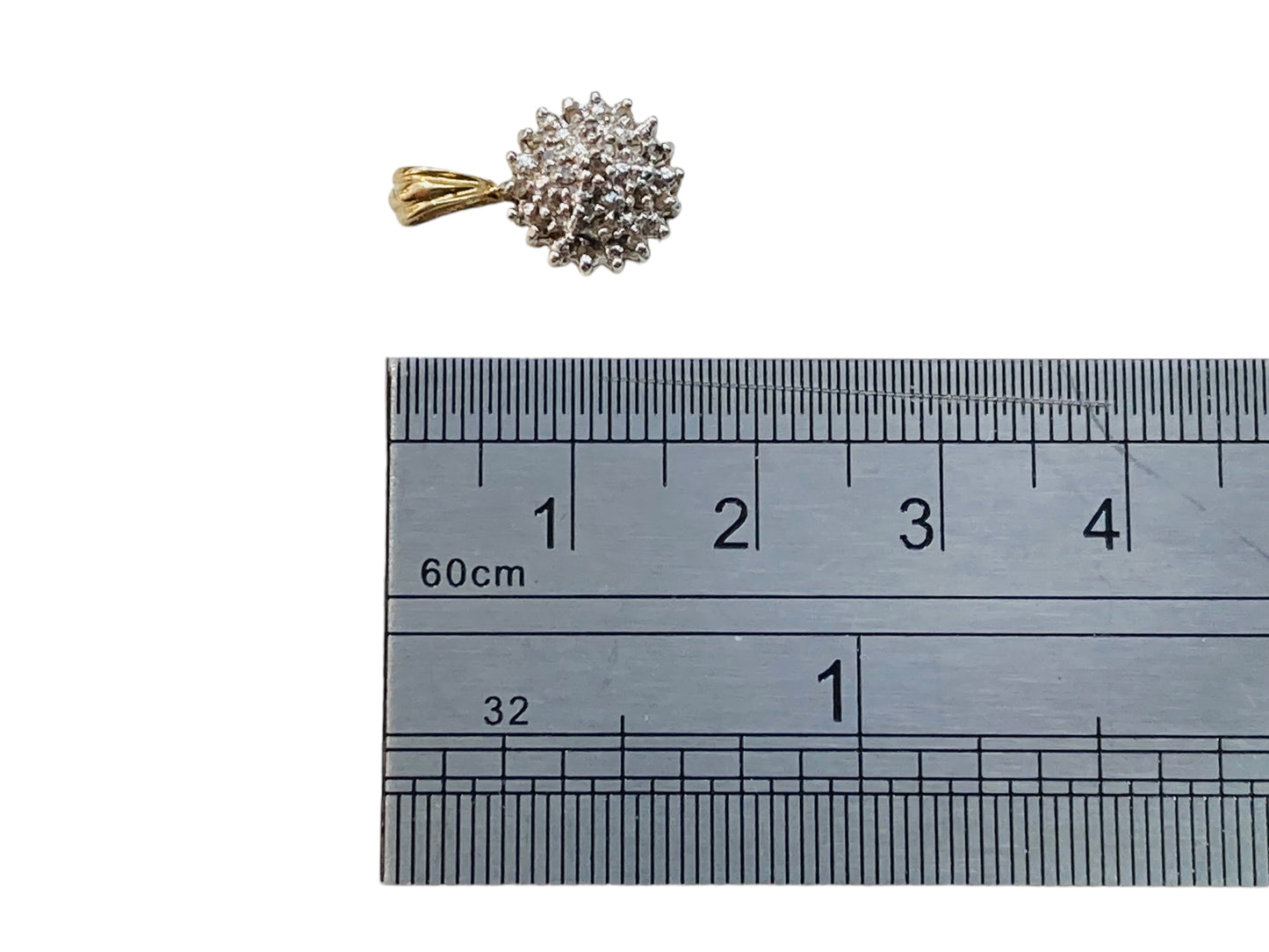 9ct Gold Diamond Cluster Pendant