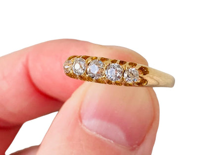 Antique Victorian 18ct Gold Five-Stone Diamond Ring