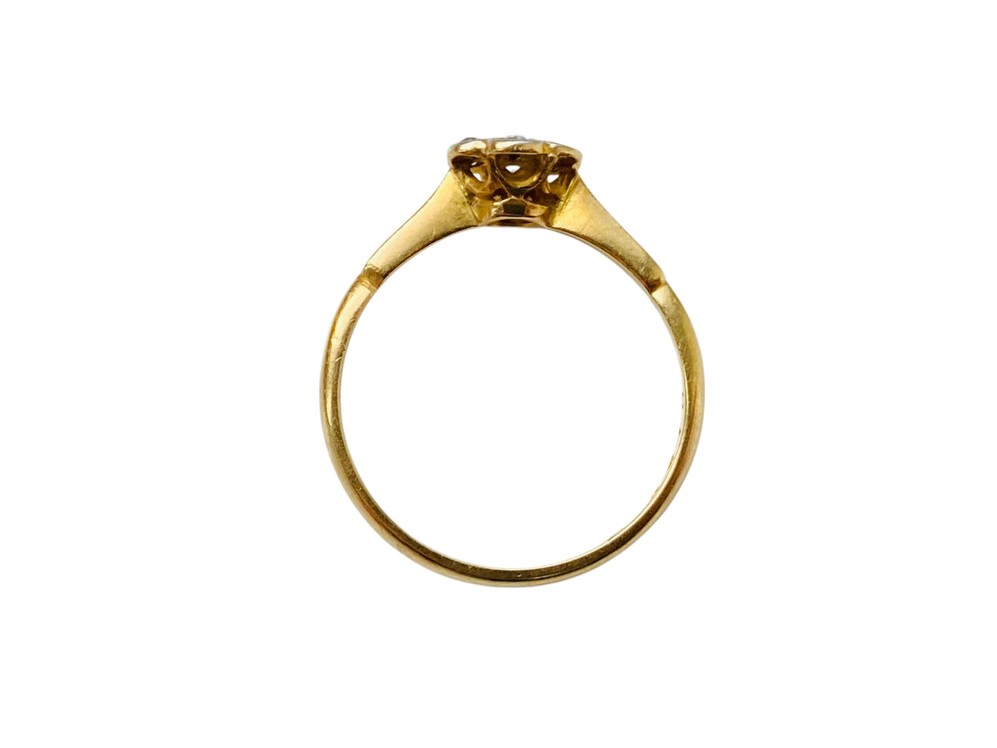 Antique 18ct Gold Diamond Daisy Ring