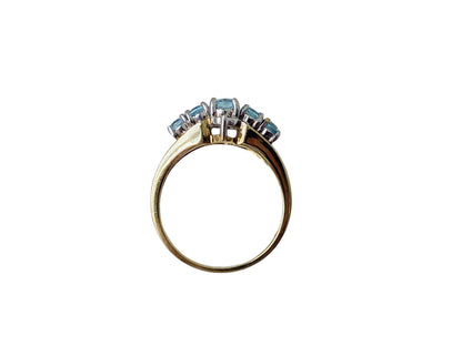 9ct Gold Topaz & Diamond Ring