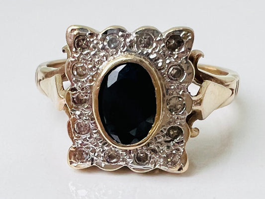 9ct Gold Sapphire & Diamond Ring