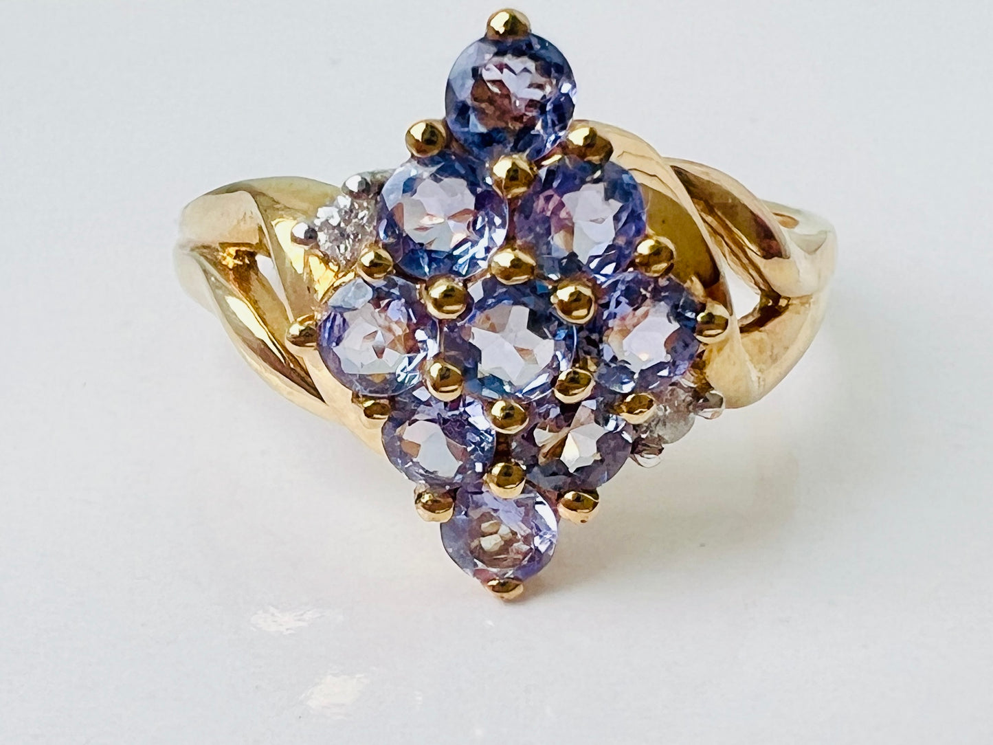 9ct Gold Tanzanite & Diamond Ring