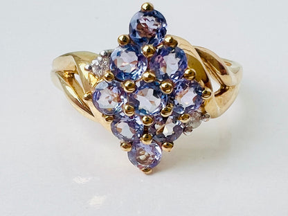 9ct Gold Tanzanite & Diamond Ring