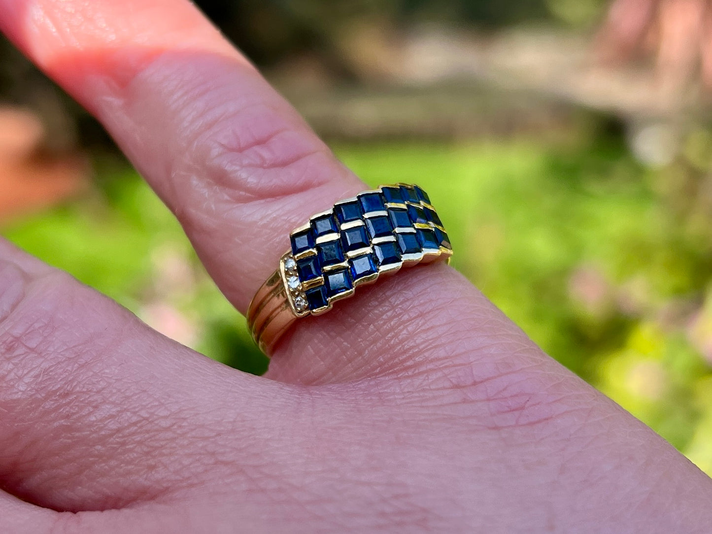 Vintage 18ct Gold Sapphire & Diamond Ring